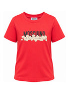 T-shirt per bambini Moschino Kids rossa con stampa grafica con logo H6M058LAA20 50109 MOSCHINO KIDS 