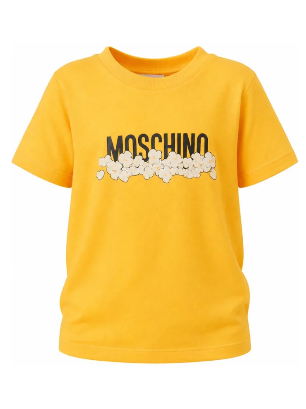 T-shirt per bambini Moschino Kids gialla con stampa grafica con logo H6M058LAA20 51140 MOSCHINO KIDS 