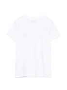 T-shirt per bambini Moschino Kids bianca con stampa logo sul davanti H8M058LAA10 10101 MOSCHINO KIDS 