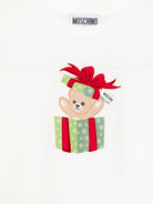 T-shirt per bambini Moschino Kids bianco con stampa orsetto sul davanti H9M058LAA10 10063 MOSCHINO KIDS 