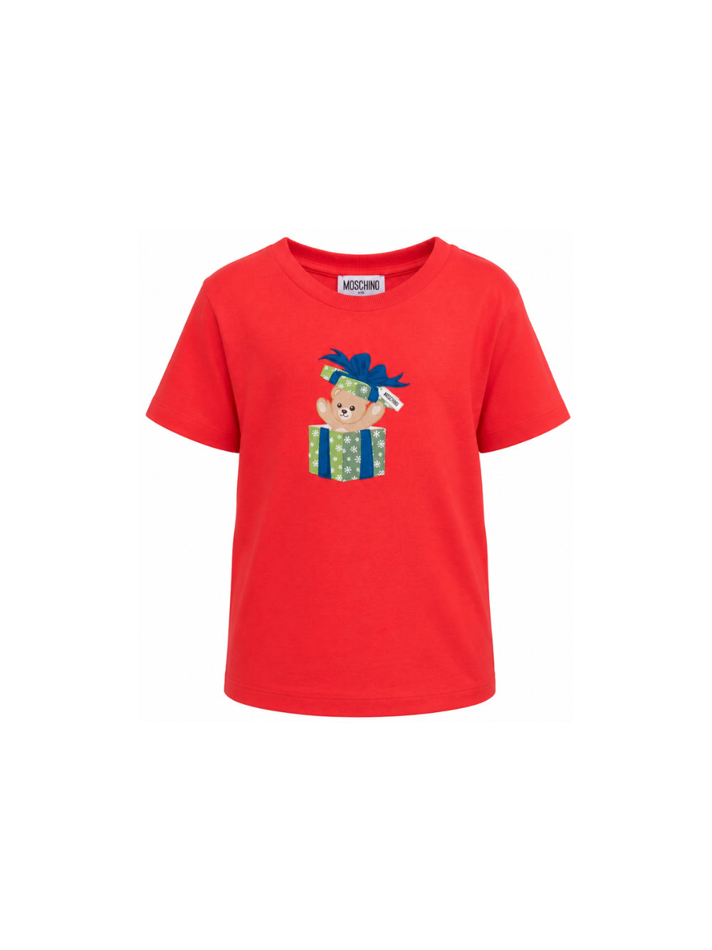 T-shirt per bambini Moschino Kiìds rossa con stampa orsetto sul davanti H9M058LAA10 50109 MOSCHINO KIDS 
