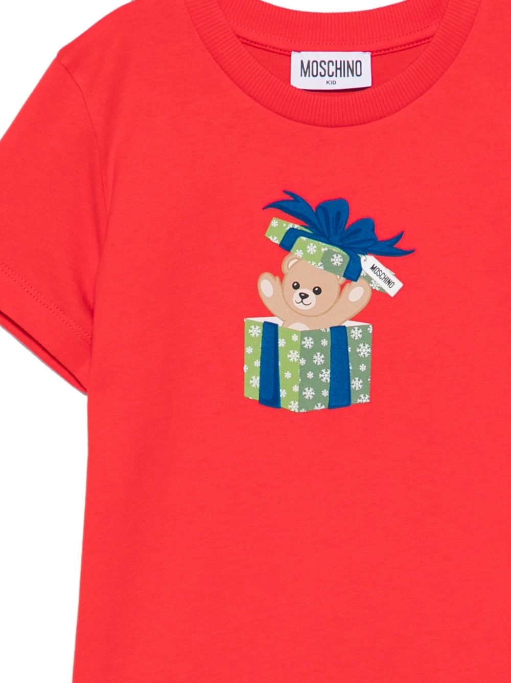 T-shirt per bambini Moschino Kiìds rossa con stampa orsetto sul davanti H9M058LAA10 50109 MOSCHINO KIDS 