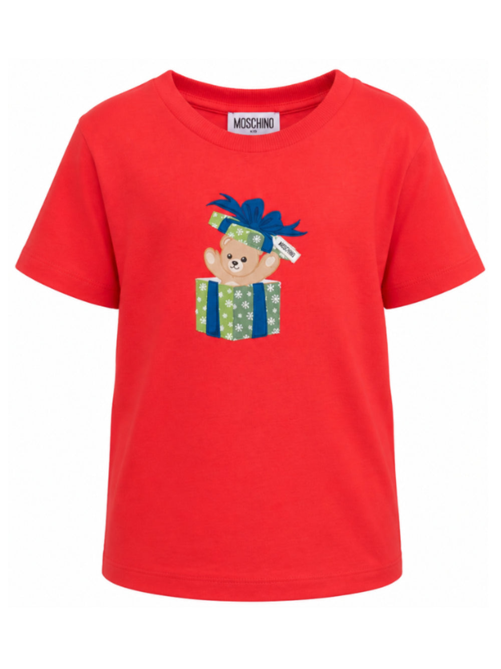 T-shirt per bambini Moschino Kiìds rossa con stampa orsetto sul davanti H9M058LAA10 50109 MOSCHINO KIDS 