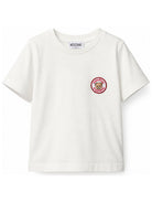 T-shirt per bambino Moschino Kids bianca con stampa Teddy Bear sul davanti H9M05GLAA59 10063 MOSCHINO KIDS 