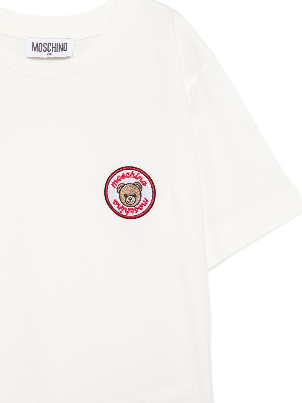 T-shirt per bambino Moschino Kids bianca con stampa Teddy Bear sul davanti H9M05GLAA59 10063 MOSCHINO KIDS 