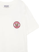 T-shirt per bambino Moschino Kids bianca con stampa Teddy Bear sul davanti H9M05GLAA59 10063 MOSCHINO KIDS 