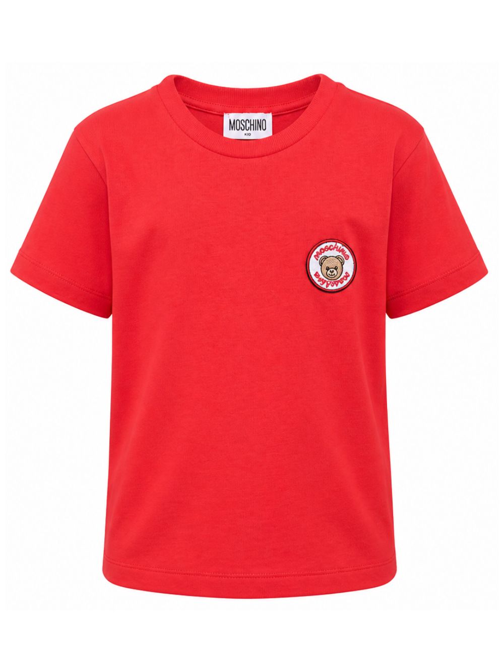 T-shirt per bambini Moschino Kids rossa con Teddy Bear applicato sul petto H9M05GLAA59 50109 MOSCHINO KIDS 