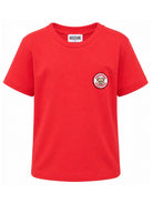 T-shirt per bambini Moschino Kids rossa con Teddy Bear applicato sul petto H9M05GLAA59 50109 MOSCHINO KIDS 