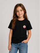 T-shirt per bambini Moschino Kids nera con Teddy Bear applicato sul petto H9M05GLAA59 60100 MOSCHINO KIDS 