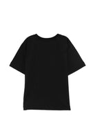 T-shirt per bambini Moschino Kids nera con Teddy Bear applicato sul petto H9M05GLAA59 60100 MOSCHINO KIDS 