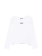 T-shirt per bambina Moschino Kids bianca con logo sul davanti HAO011LBA39 10101 MOSCHINO KIDS 