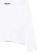 T-shirt per bambina Moschino Kids bianca con logo sul davanti HAO011LBA39 10101 MOSCHINO KIDS 