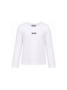T-shirt per bambina Moschino Kids bianca con logo sul davanti HAO011LBA39 10101 MOSCHINO KIDS 