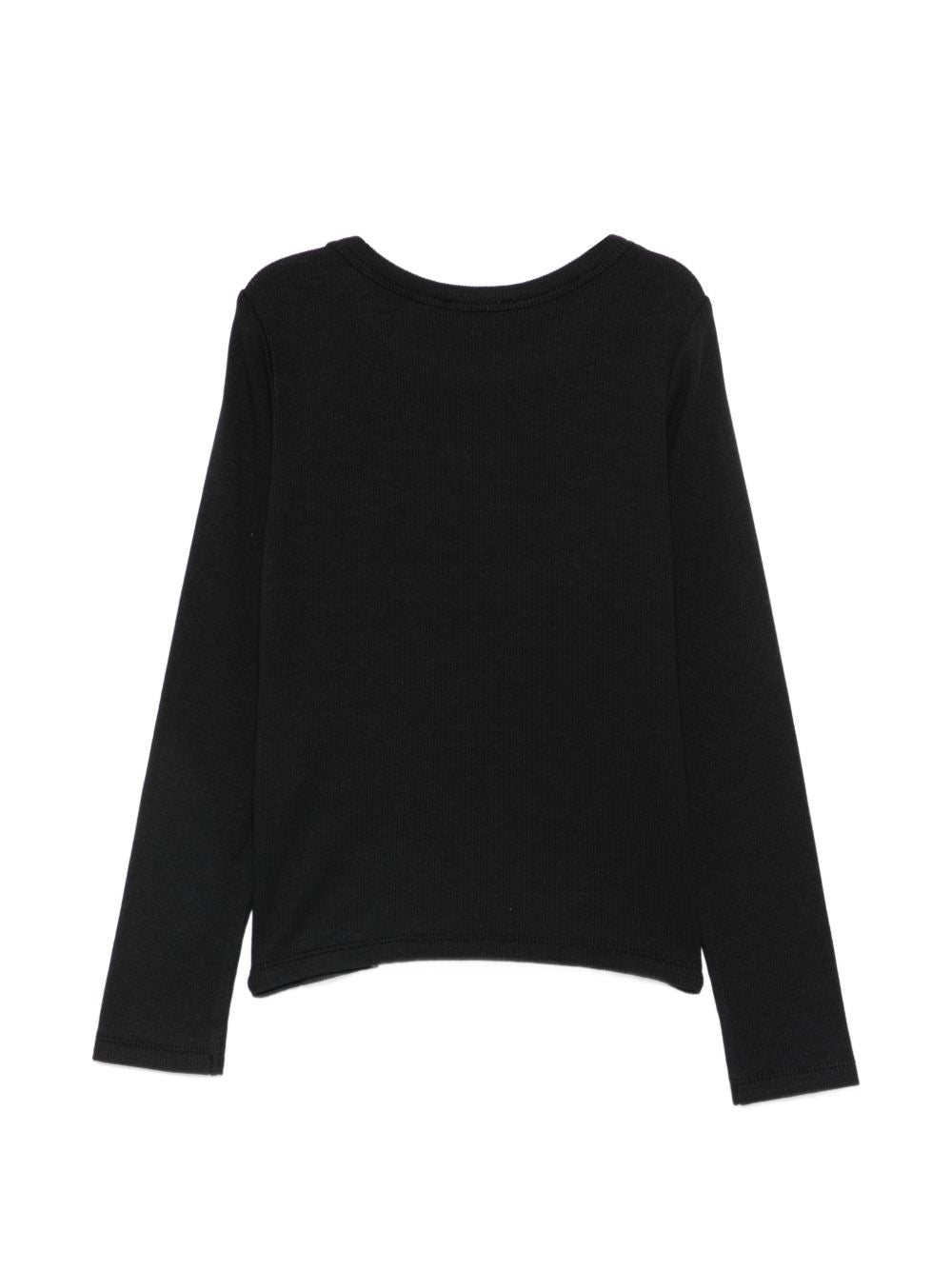 T-shirt per bambina Moschino Kids nera con logo sul davanti HAO011LBA39 60100 MOSCHINO KIDS 