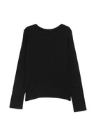 T-shirt per bambina Moschino Kids nera con logo sul davanti HAO011LBA39 60100 MOSCHINO KIDS 