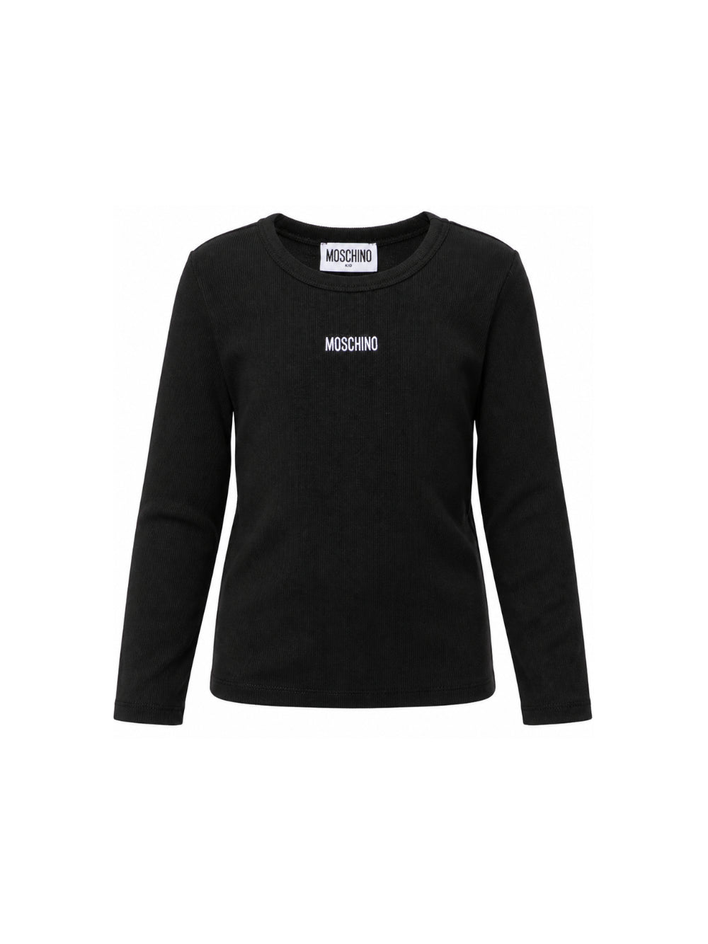 T-shirt per bambina Moschino Kids nera con logo sul davanti HAO011LBA39 60100 MOSCHINO KIDS 