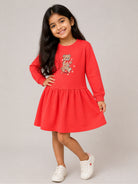 Abito per bambina Moschino Kids rosso con dettaglio Teddy Bear HAV0H7LDA63 50109 MOSCHINO KIDS 