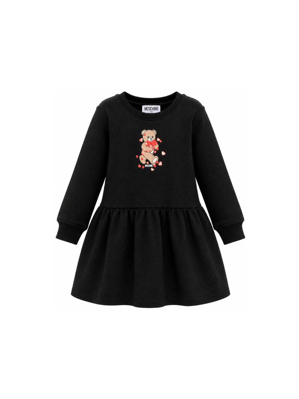 Abito per bambina Moschino Kids nero con dettaglio Teddy Bear HAV0H7LDA63 60100 MOSCHINO KIDS 