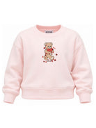Felpa per bambina Moschino Kids rosa con dettaglio Teddy Bear HBF06GLDA63 50209 MOSCHINO KIDS 