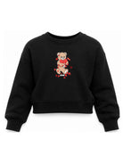 Felpa per bambina Moschino Kids nera con dettaglio Teddy Bear HBF06GLDA63 60100 MOSCHINO KIDS 