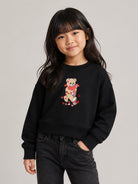 Felpa per bambina Moschino Kids nera con dettaglio Teddy Bear HBF06GLDA63 60100 MOSCHINO KIDS 