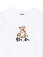 Abito per bambina Moschino Kids bianco con stampa Teddy Bear HBV0GYLCA94 10101 MOSCHINO KIDS 