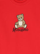 Abito per bambina Moschino Kids rosso con stampa orsetto sul davanti HBV0GYLCA94 50109 MOSCHINO KIDS 
