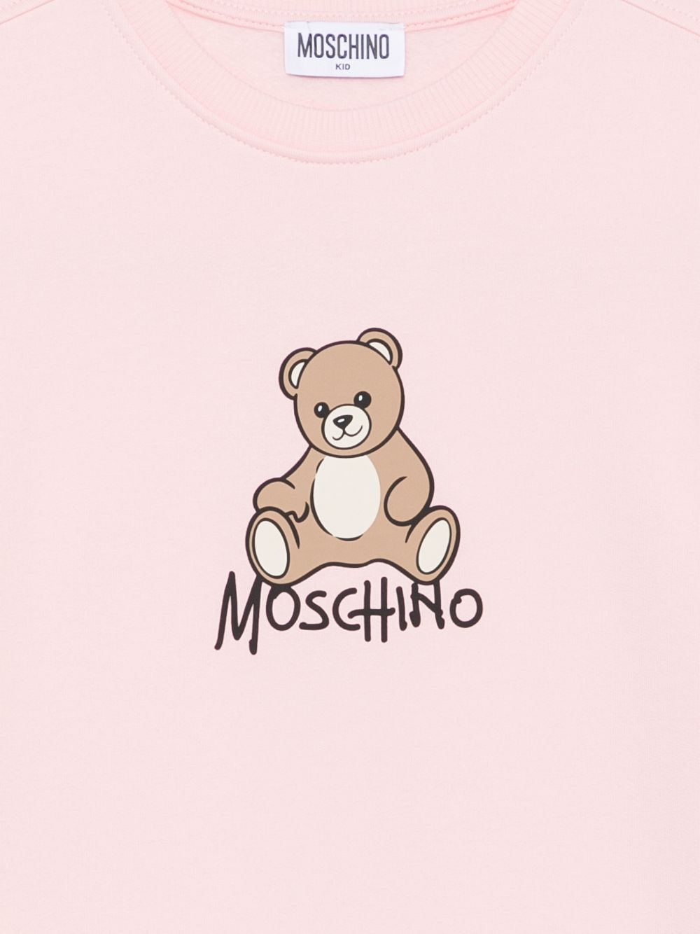 Abito per bambina Moschino Kids rosa con stampa Teddy sul davanti HBV0GYLCA94 50209 MOSCHINO KIDS 