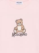 Abito per bambina Moschino Kids rosa con stampa Teddy sul davanti HBV0GYLCA94 50209 MOSCHINO KIDS 