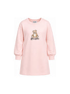 Abito per bambina Moschino Kids rosa con stampa Teddy sul davanti HBV0GYLCA94 50209 MOSCHINO KIDS 