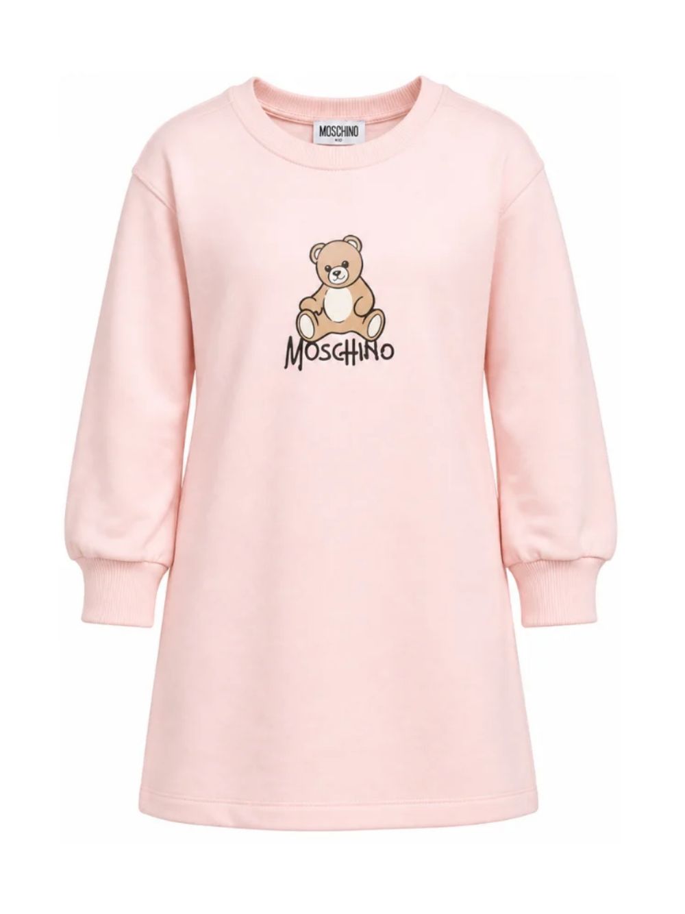 Abito per bambina Moschino Kids rosa con stampa Teddy sul davanti HBV0GYLCA94 50209 MOSCHINO KIDS 