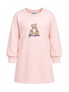 Abito per bambina Moschino Kids rosa con stampa Teddy sul davanti HBV0GYLCA94 50209 MOSCHINO KIDS 