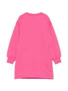 Abito per bambina Moschino Kids fucsia con stampa Teddy sul davanti HBV0GYLCA94 51450 MOSCHINO KIDS 