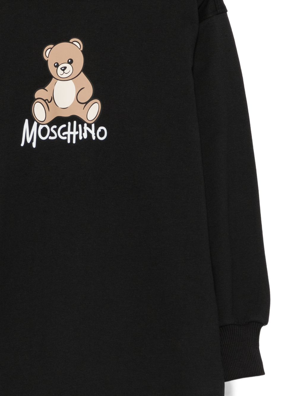 Abito per bambina Moschino Kids nero con stampa Teddy sul davanti HBV0GYLCA94 60100 MOSCHINO KIDS 