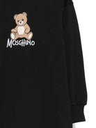 Abito per bambina Moschino Kids nero con stampa Teddy sul davanti HBV0GYLCA94 60100 MOSCHINO KIDS 