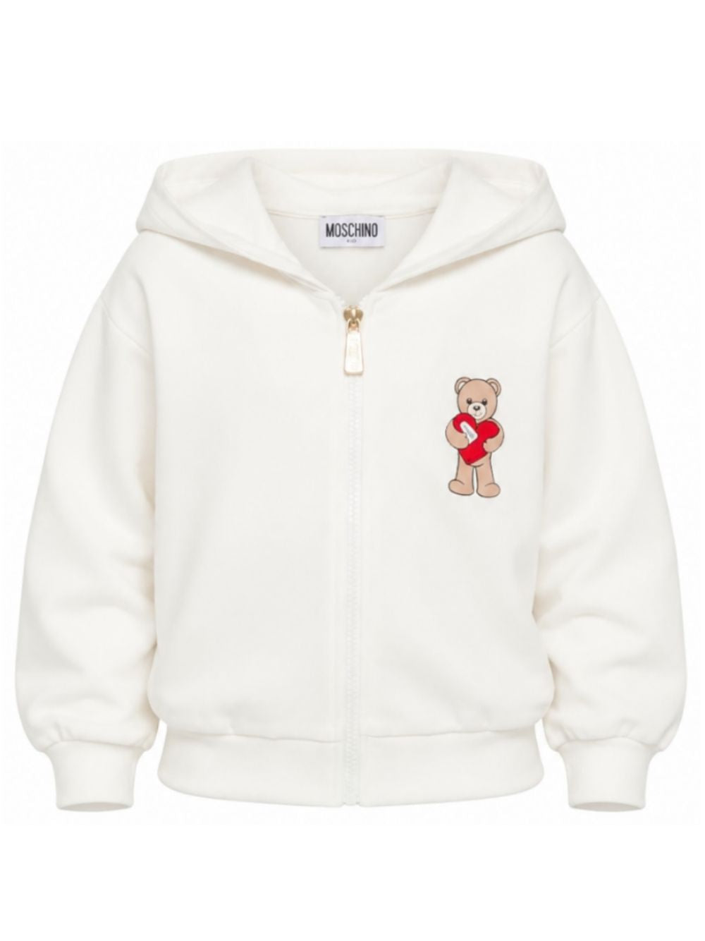 Felpa per bambina Moschino Kids bianca con dettaglio Teddy Bear HDF06TLDA63 10063 MOSCHINO KIDS 