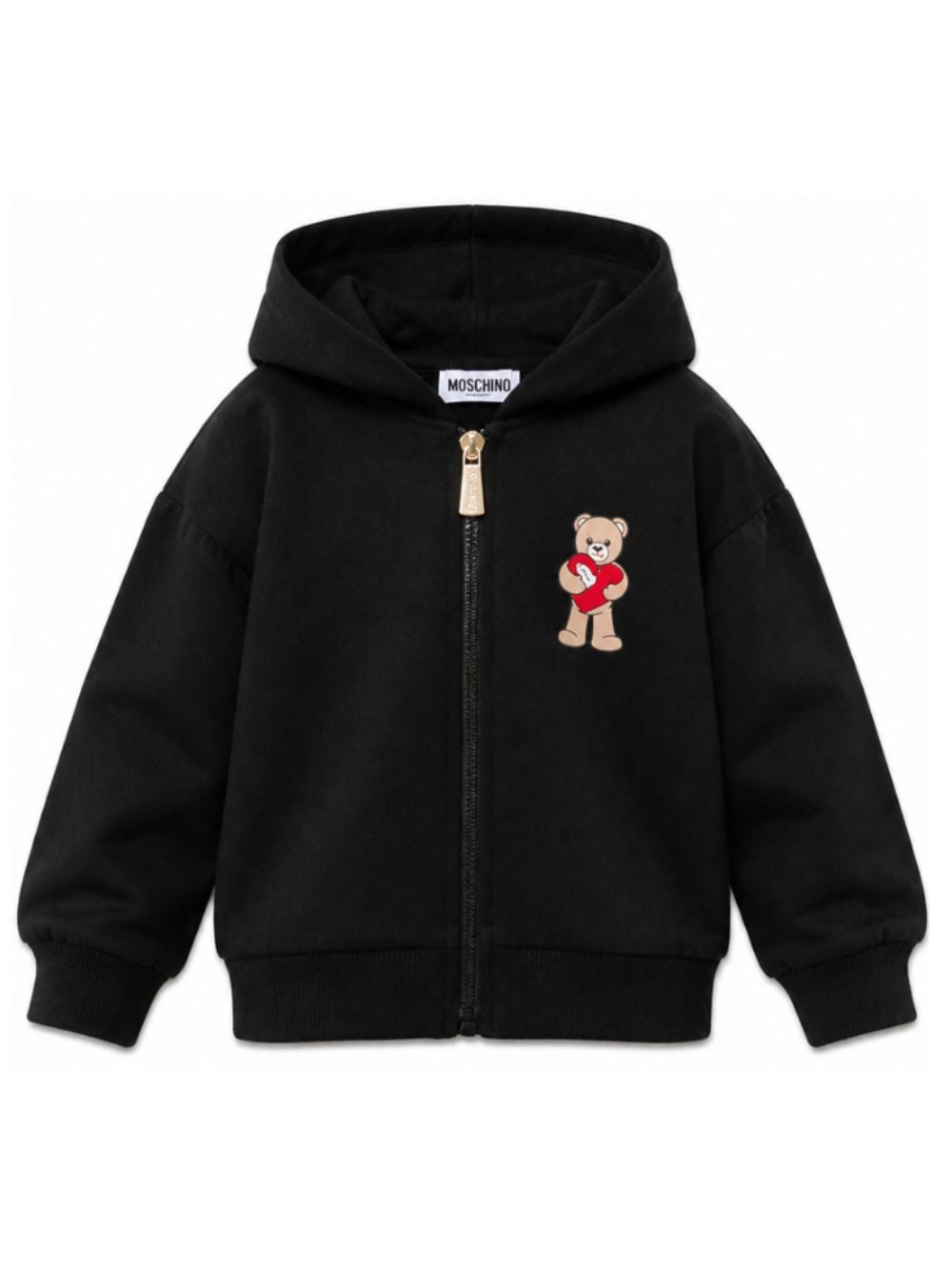 Felpa per bambina Moschino Kids nera con dettaglio Teddy Bear HDF06TLDA63 60100 MOSCHINO KIDS 