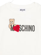 Felpa per bambina Moschino kids bianca con stampa logo sul davanti HDF06ULDA18 10063 MOSCHINO KIDS 