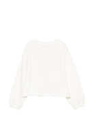 Felpa per bambina Moschino kids bianca con stampa logo sul davanti HDF06ULDA18 10063 MOSCHINO KIDS 