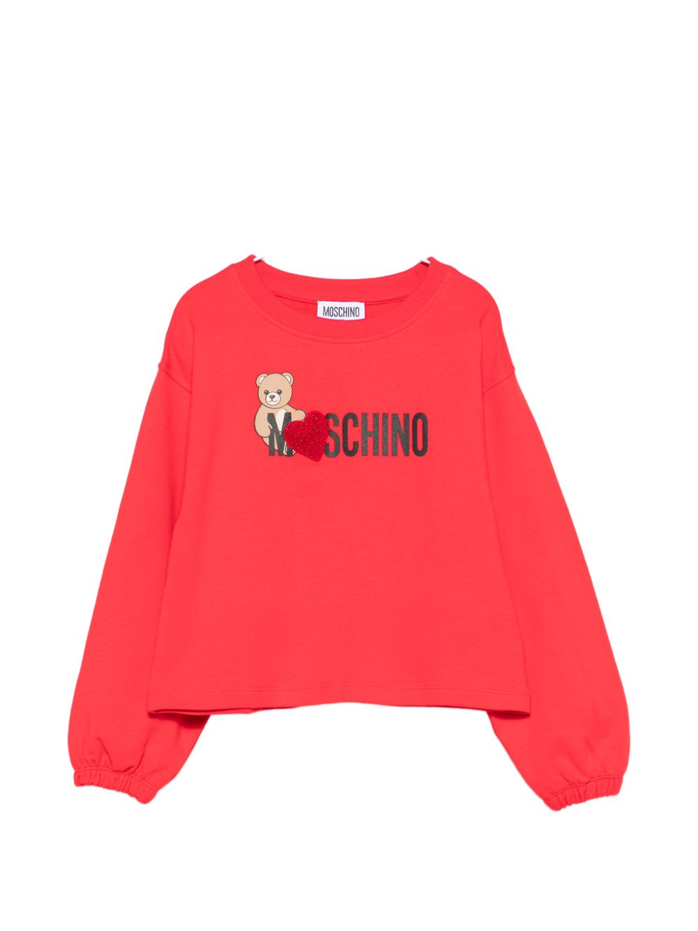 Felpa per bambina Moschino Kids rossa con stampa logo sul davanti HDF06ULDA18 50109 MOSCHINO KIDS 