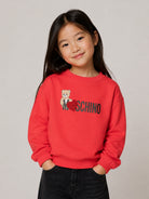 Felpa per bambina Moschino Kids rossa con stampa logo sul davanti HDF06ULDA18 50109 MOSCHINO KIDS 
