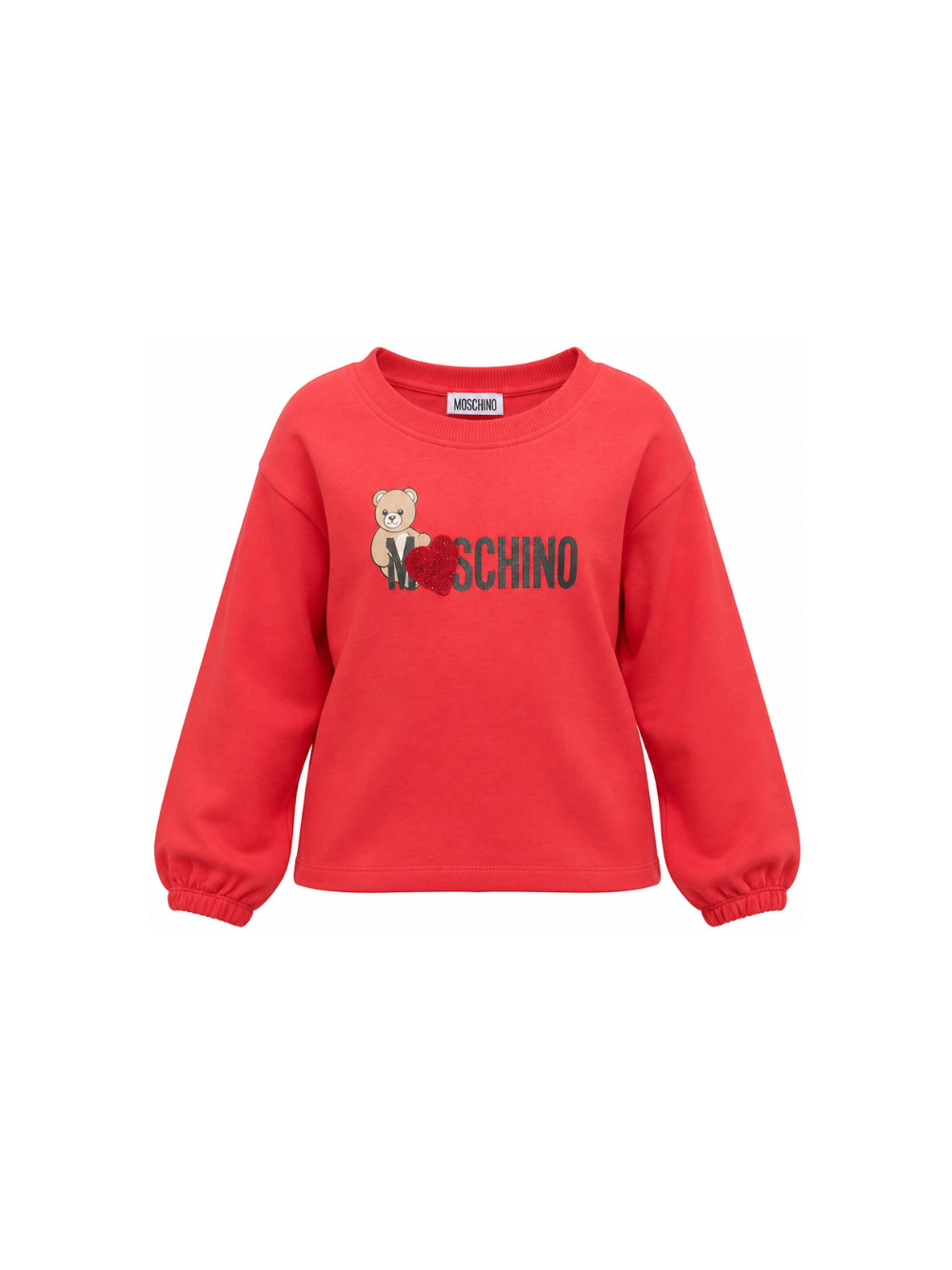 Felpa per bambina Moschino Kids rossa con stampa logo sul davanti HDF06ULDA18 50109 MOSCHINO KIDS 