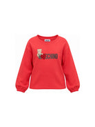 Felpa per bambina Moschino Kids rossa con stampa logo sul davanti HDF06ULDA18 50109 MOSCHINO KIDS 