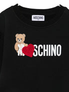 Felpa per bambina Moschino Kids nera con stampa logo sul davanti HDF06ULDA18 60100 MOSCHINO KIDS 