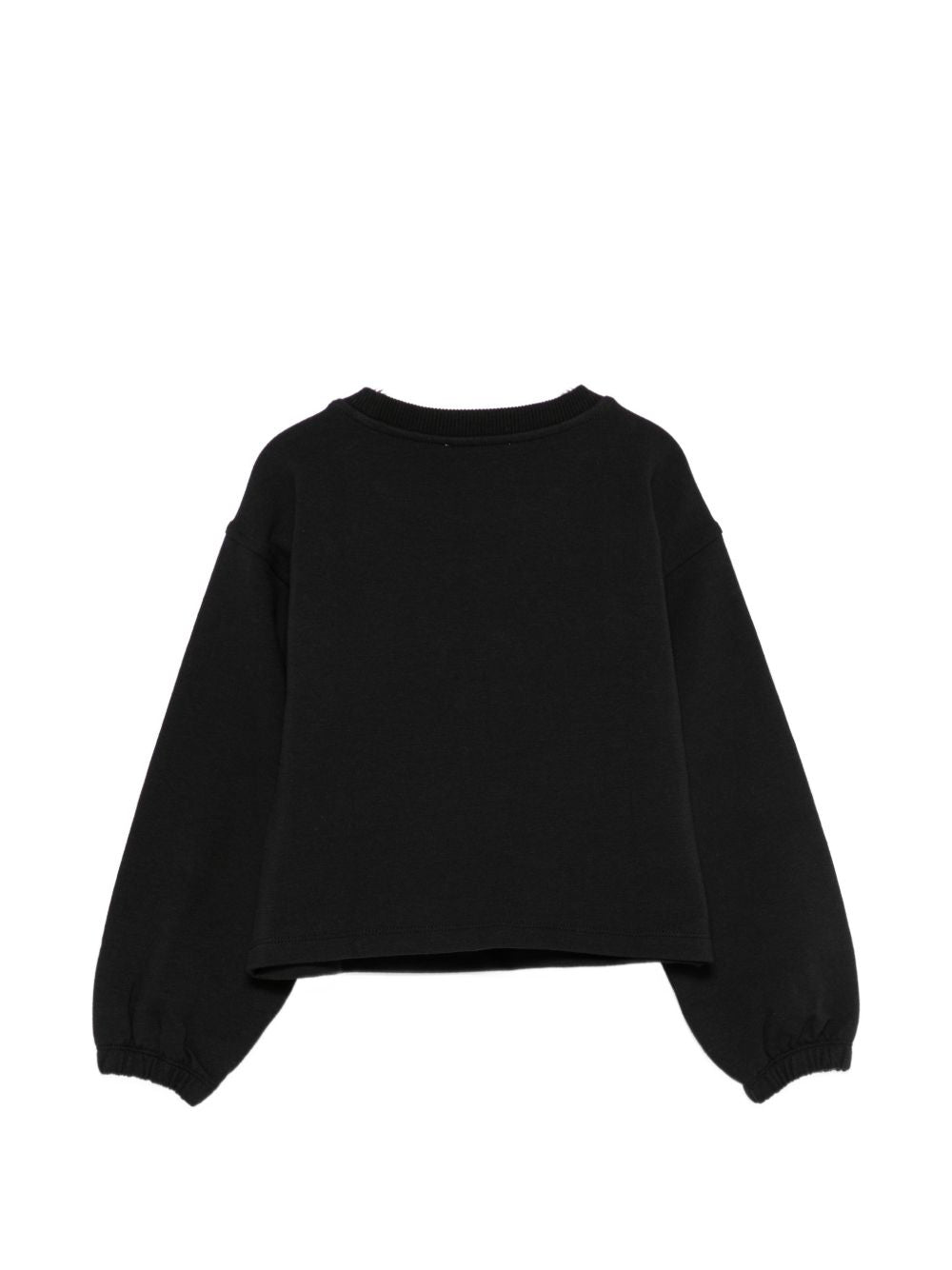 Felpa per bambina Moschino Kids nera con stampa logo sul davanti HDF06ULDA18 60100 MOSCHINO KIDS 