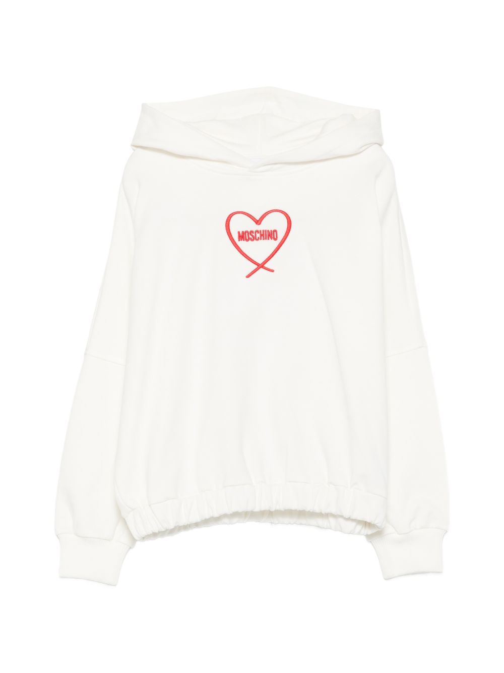 Felpa per bambina Moschino Kids bianca con stampa cuore con logo HDF06ZLDA63 10063 MOSCHINO KIDS 