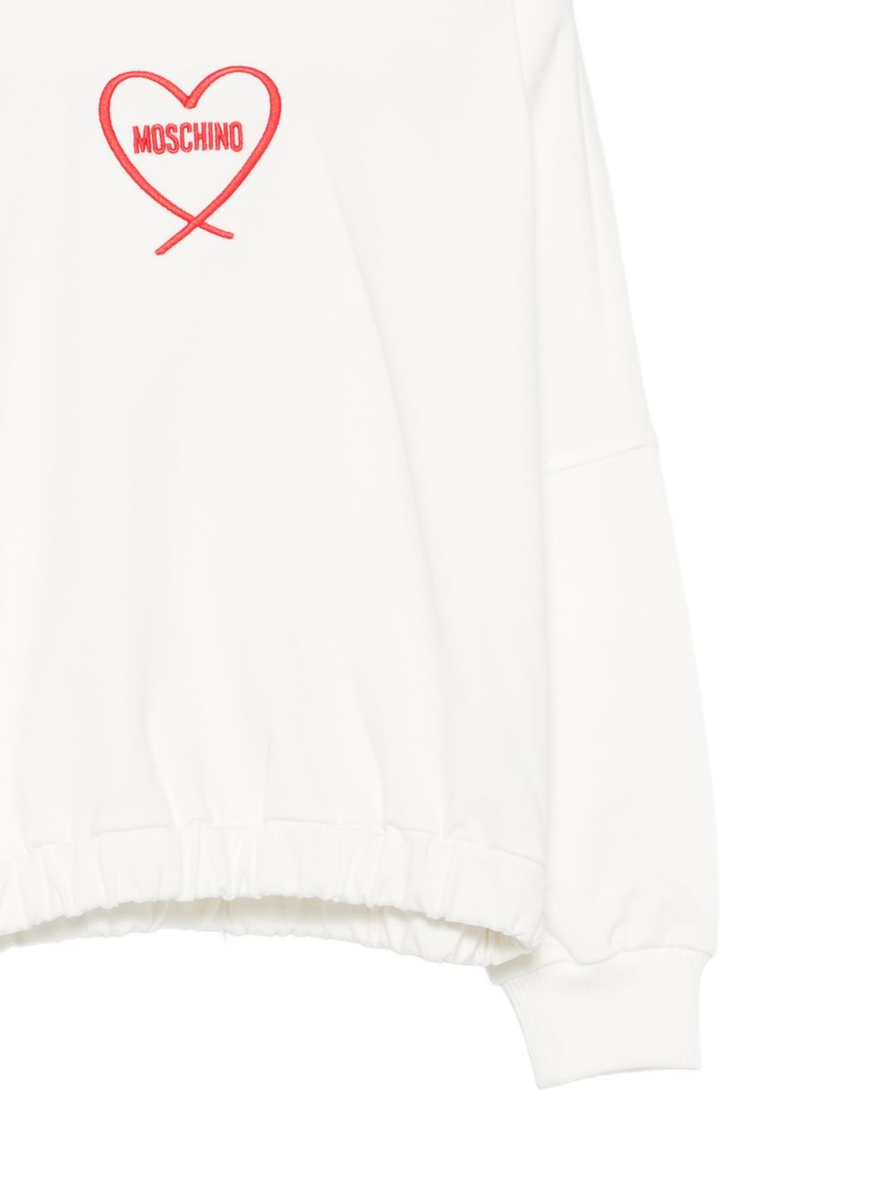 Felpa per bambina Moschino Kids bianca con stampa cuore con logo HDF06ZLDA63 10063 MOSCHINO KIDS 