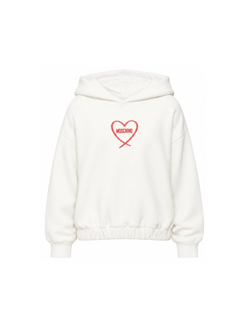 Felpa per bambina Moschino Kids bianca con stampa cuore con logo HDF06ZLDA63 10063 MOSCHINO KIDS 