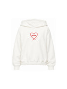 Felpa per bambina Moschino Kids bianca con stampa cuore con logo HDF06ZLDA63 10063 MOSCHINO KIDS 