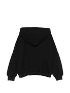 Felpa per bambina Moschino Kids nera con stampa cuore con logo HDF06ZLDA63 60100 MOSCHINO KIDS 